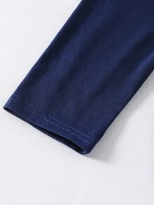 SHEIN 青少年男孩口袋圓領長袖上衣與格紋長褲居家休閒套裝 - 彩色 - 查看 4