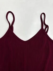 SHEIN Raffinéa Women's Elegant Luxury 2 Pieces Set, Wine Red Dress With Velvet Blazer Jacket Autumn/Winter Formal Office Commute , Dinner Party - Burgundy - View 6
