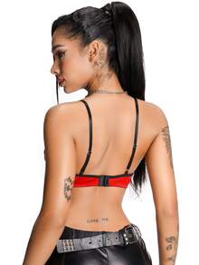 AltBold Women's Classic Contrast Color Lace Camisole, Adjustable Strap Eyelash Lace Party Top 2-Piece Set - Multicolor - View 2