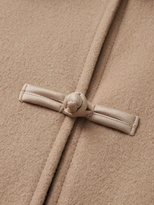 Balvessa Winter Women's Plush Patchwork Casual Versatile Wool Blend Jacket - Khaki - View 6