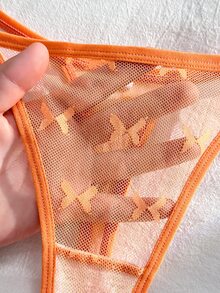 PetitDoll 5 Pcs Women's Lace Bow Decor Sexy Cute Kawaii Everyday Thong Panties All Black Orange Navy Blue All White - Multicolor - View 4