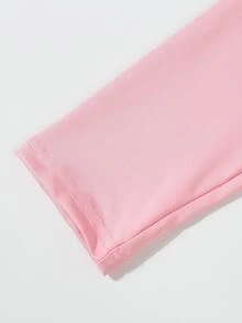 女童時尚休閒運動長褲，高腰高彈力，蝴蝶結印花防走光兒童瑜伽網球褲 - 彩色 - 查看 6