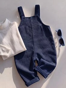 Baby Boy Cute Versatile Casual Letter Pattern Corduroy Winter Romper Baby Boy Fall Clothes - Navy Blue - View 6