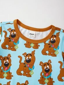 SCOOBY-DOO X SHEIN 男嬰圓領長袖休閒連身褲 SCOOBY-DOO - 薄荷綠 - 查看 3