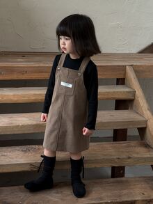 DAZY Baby Girl Casual Daily Summer Dress - Coffee Brown - View 3