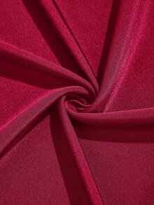 SHEIN Poshavie فستان أنيق بمقاس كبير من قماش مرن بخصر ضيق وتنورة ذيل السمكة مثالي للحفلات والرقص - الأحمر - مشاهدة 7