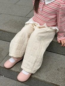 DAZY Baby Girl Comfortable Minimalist Loose Bottoms For Daily Wear - Apricot - View 1