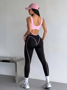 Dewbera Dewbera 女款拼色休閒百搭日常旅行運動連身褲 - 彩色 - 查看 4