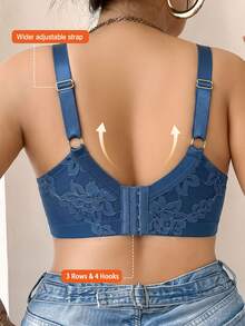 Divavoom 1pc Lace Plus Size Underwire Bra - Navy Blue - View 2