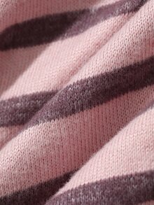 Livesso Women's Contrast Lace Striped Long Sleeve Elegant Nightgown - Pink - View 8