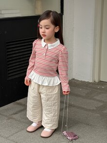 DAZY Baby Girl Comfortable Minimalist Loose Bottoms For Daily Wear - Apricot - View 4