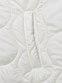 SHEIN BASICS Women's Solid Color Zipper Casual Versatile Winter Padded Coat - White - View 13