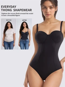 Coutiva Women's Solid Color Strapless Shapewear Jumpsuit For Wedding Occasions - Black - View 3
