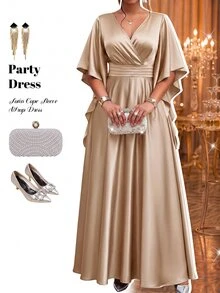 Fleurora Autumn And Winter Fall Christmas Formal Wedding Evening Champagne Elegant - Khaki - View 7