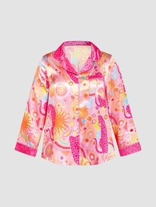 Chillnights Plus Size Young Polka Dot Print Top And Pants Pajama Set - Multicolor - View 10