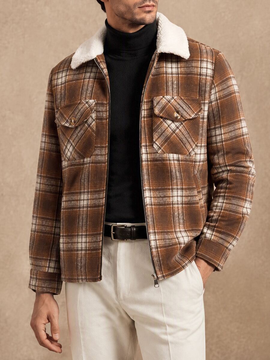 Core Aspect Men's Casual Jacket, Suitable For Wearing In Spring And Autumn. Black Jacket, Men's Button-Up Jacket ... - Multicolor - View 1