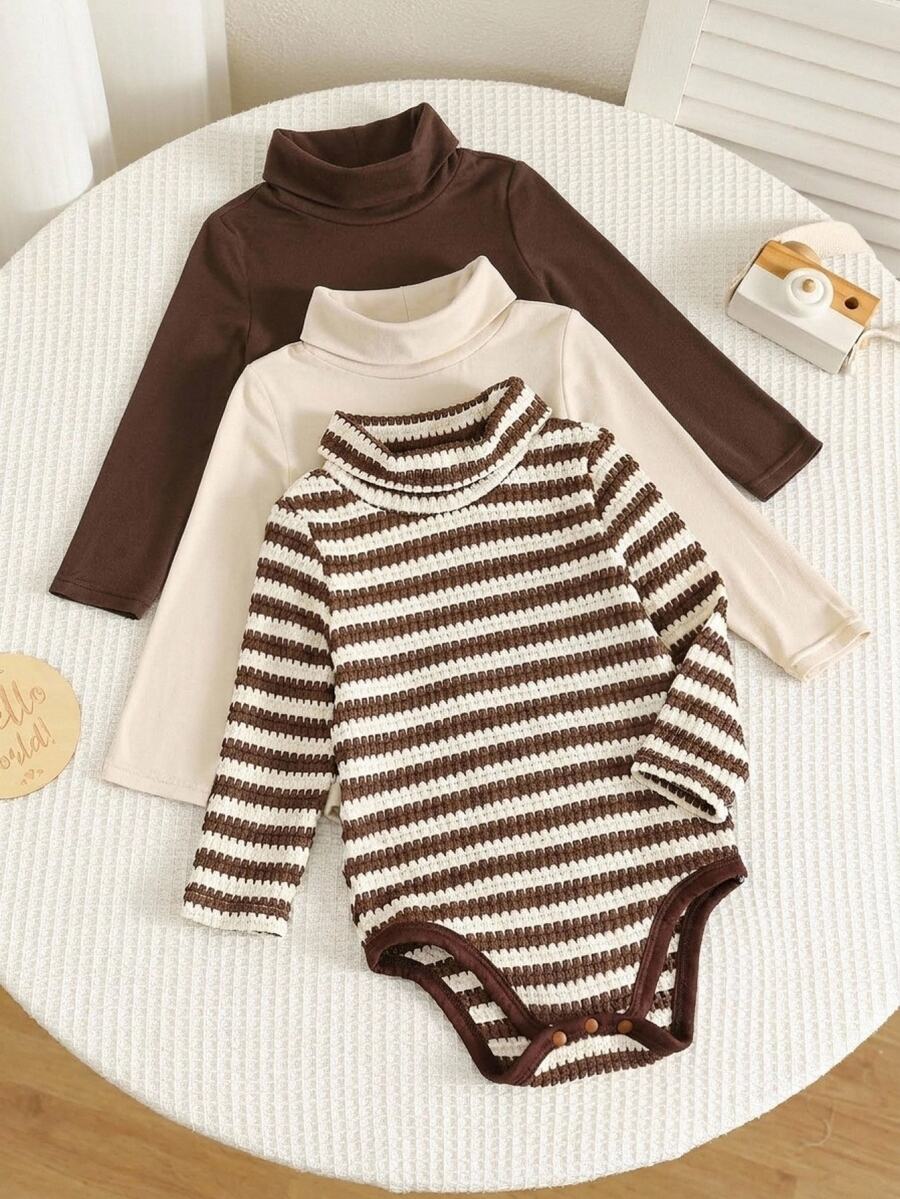 3PCS Baby Boys Bodysuits - Multicolor - View 1