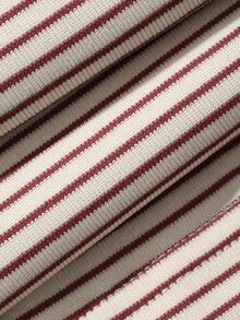 DAZY 2pcs Striped V-Neck Loose Long Sleeve Straight Leg Long Pajama Pants Set Women's Sleepwear - Red - View 7