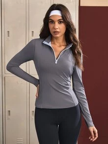 CourtClass CourtClass 2026 New Women's Outdoor Colorblock Fashion Minimalist Sports Equestrian Outfit Fall - Grey - View 3