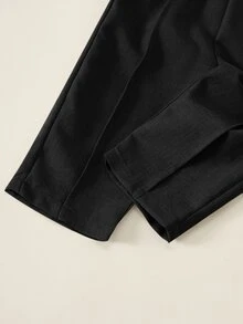 SHEIN 男嬰對比色蝴蝶結長袖襯衫、無袖背心、鬆緊腰長褲3件套，百搭舒適，適合生日派對、洗禮、1歲生日慶祝、晚會、表演、婚禮、嬰兒派對等場合 - 彩色 - 查看 8