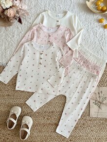 6PCS Baby Girls T-Shirt Co-Ords - Multicolor - View 4