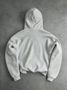 Sport MetroGents Men's Minimalist Striped Zip-Up Hooded Sports Jacket - Grey - View 2