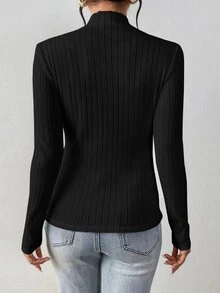 SHEIN Frenchy 女款純色休閒日常長袖T恤 2件/包 - 彩色 - 查看 2