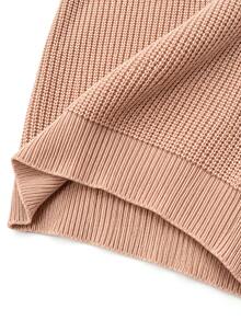 SHEIN PariChic Women's Autumn/Winter Ruffle V-Neck Knit Sweater, Solid Color Loose Elegant Outfit - Pink - View 5