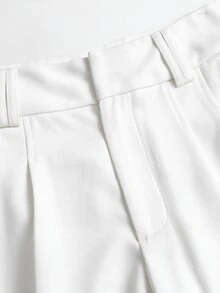 Sweetra 女款休閒優雅修身寬腿褲，適合辦公穿著、商務穿著、戶外穿著 - 白色 - 查看 4