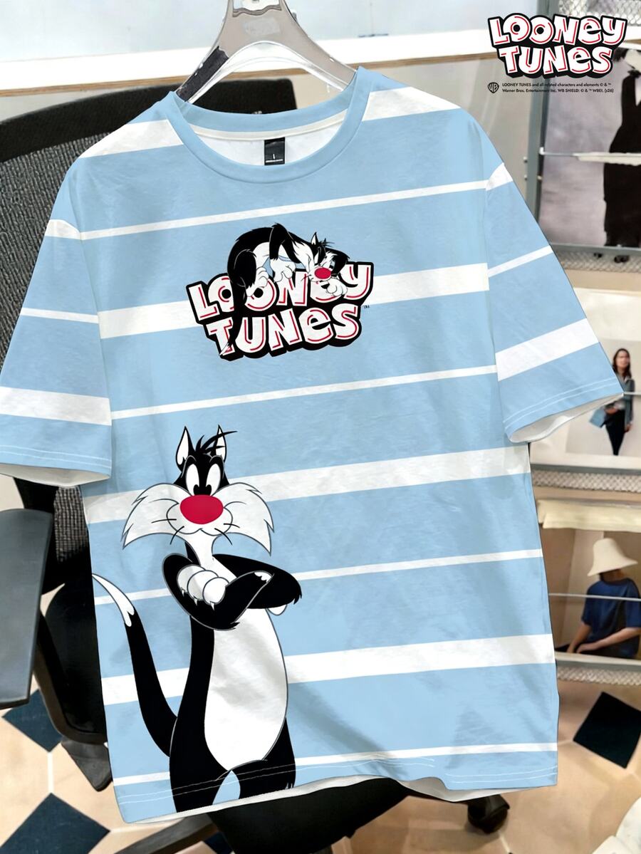 LOONEY TUNES X SHEIN Daypath Men's Letter Cartoon Print Casual Daily ...