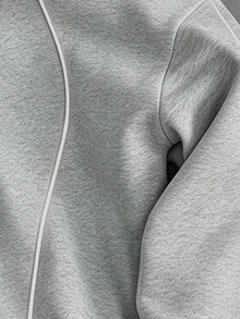 Sport MetroGents Men's Minimalist Striped Zip-Up Hooded Sports Jacket - Grey - View 3