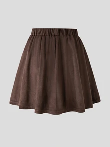 Tween Girl Casual Versatile Daily Skort - Brown - View 2