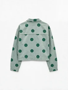 Nöista Oversized Cropped Jacket With Chinese Buttons, Casual Fall Jacket For Women, Layering Piece, Smart Casual Cozy - Green - View 7