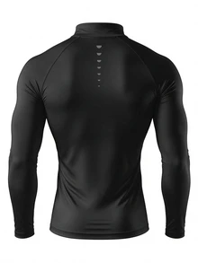 GymBeat Men's Spider Pattern Printed Long Sleeve Sports T-Shirt - Black - View 2