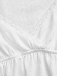 CovetEZ 95% Cotton White Jacquard Knit Women's T-Shirt, Suitable For Autumn/Winter, Versatile Base Layer - White - View 10