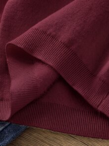 SHEIN 男童秋冬毛衣 - 酒紅色 - 查看 7
