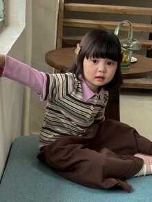 DAZY Baby Girl Striped 2 In 1 Patchwork Casual Everyday Long Sleeve Sweater - Multicolor - View 8