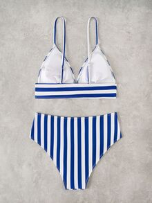 Swim Vcay 女款夏季海灘條紋性感比基尼三角褲兩件式泳衣套裝 - 彩色 - 查看 2
