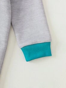 SCOOBY-DOO X SHEIN Baby Boy Cartoon Pattern Casual Daily Hooded Jumpsuit - Light Grey - View 4