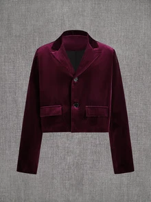 GETOML Men's Solid Color Lapel Neck Long Sleeve Jacket And Pants Casual Fashion Suit Set - Burgundy - View 10