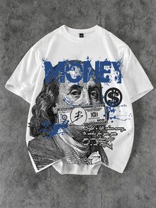 Manfinity EMRG 男士角色圖案印花圓領短袖T恤 - 彩色 - 查看 1