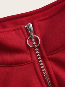 SHEIN EZwear 秋冬新款聖誕樹刺繡圖案圓領長袖寬鬆加厚女款衛衣，適合假期、秋季上衣，適用日常通勤、約會、聚會，秋冬夏季通用，聖誕節、新年、感恩節、派對、新年 - 紅色 - 查看 5