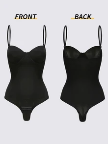 Coutiva Women's Solid Color Strapless Shapewear Jumpsuit For Wedding Occasions - Black - View 2