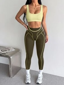 Dewbera Dewbera 女款拼色休閒百搭日常旅行運動連身褲 - 彩色 - 查看 3