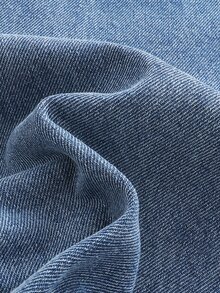 Quần dài denim cho bé trai, màu xanh giặt kiểu vintage hoài cổ, vải denim không co giãn, cạp quần cổ điển thiết kế nút, xử lý mài rách và bạc màu - Rửa tối - Xem 4