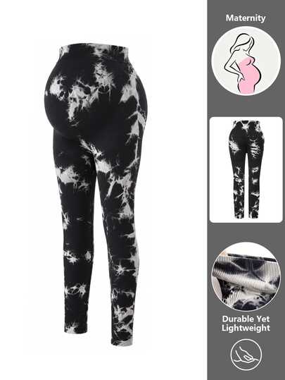 SHEIN Leggings de sport et de fitness quotidiens tie-dye pour la maternité