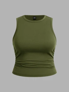 SHEIN CURVE+ 3件組大尺碼純色休閒圓領細肩帶背心上衣套裝，2026秋冬 22W - 彩色 - 查看 11