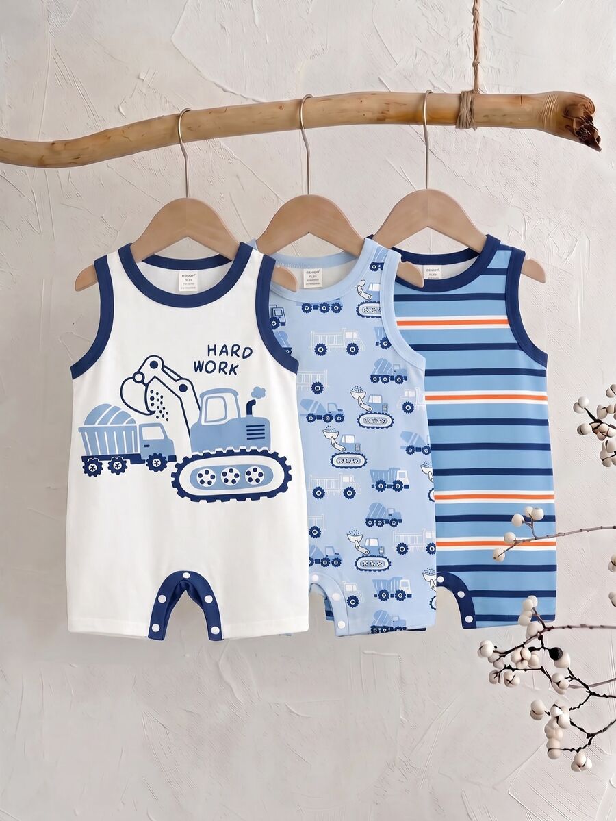 3 piezas de monos para bebé niño - Multicolor - Ver 1