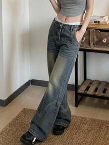 Livesso Women's Casual Daily Denim Jeans With Pockets And Buttons Fall - Blue - View 3