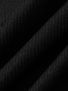 DAZY Black Summer Autumn Minimalist Elegant Knit Base Layer Women's Loungewear Top - Black - View 10